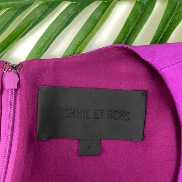 CUSHNIE ET OCHS Draped Silk Cutout Dress in Royal Purple - Picture 9 of 12